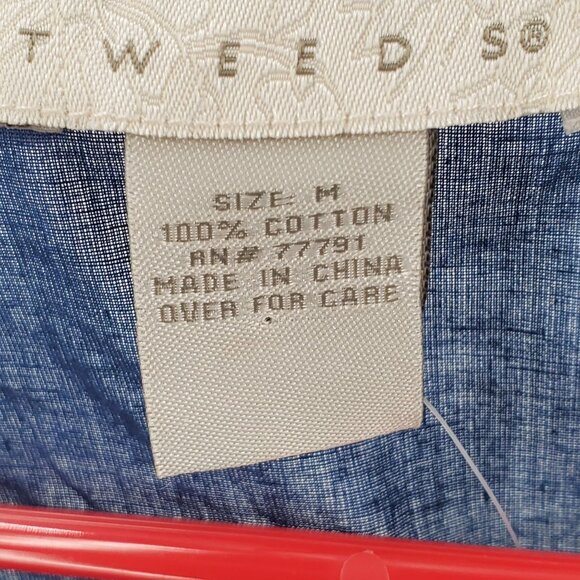 Tweeds Sleeveless Top Ruffled Front Women's Size Medium Blue New - Picture 5 of 7